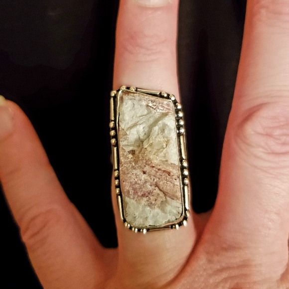 New Rough Pink Tourmaline 925 Silver Ring. - Picture 11 of 11